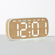 New LED alarm clock simple wood grain clock creative clock table clock wood grain decoration 2820