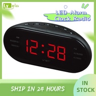 LYG LED Alarm Clock Radio Digital AM/FM Radio Red With EU Plug