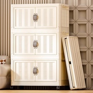 Almari Foldable Storage Cabinet Large Capacity Almari Plastik Transparent Stackable Storage Box Cabi