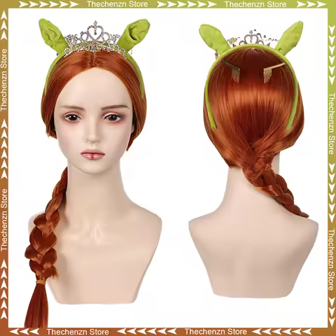 Fancy Dress Headwear Fiona Wig Crown Headband For Women Cartoon Princess Cosplay Costume Accessories