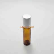 Roll On 10 Ml Amber Original Matte Stainless Silver Cap / Glass Bottle / Perfume Bottle / Wind Oil B