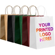 METAPRINT 50 PCS Custom Printed Kraft Paper Bags for all Business,8x4.5x10 Inch Medium Size, Persona