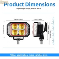 Motorcycle LED Headlight White Yellow Red Blue Strobe Multi Flash Auxiliary 3570