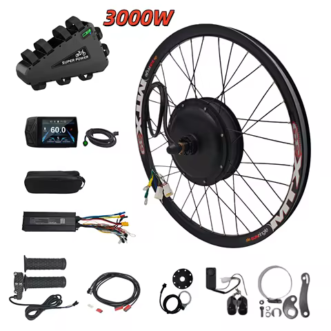 48V-72V 3000W 24" 26" 27.5" 29" Ebike MTX39 Rear Motor Wheel Conversion Kits With 72V 20AH Battery d