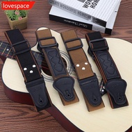 LOVESPACE Nylon Guitar Strap Cowhide Head Electric Guitar Acoustic Guitar Universal Adjustable Guita