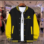 Premium Quality Yellow Onic Esports Text Button Varsity Baseball Jacket Sweater / Men Women Distro B