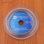 Adepe Abrasion Proof Stainless Steel  Trace Leader Fishing Line Coated Wire 60LBS-120LBS