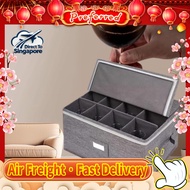 [SG stock Fast Shipping]Wine Glass Storage Can Holder 12 Glasss Or Red Folding Boxes Also Use For Cl