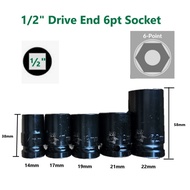 1/2" Drive end Socket 6pt Socket 6 point 14mm 17mm 19mm 21mm 22mm