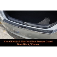 Toyota Vios GEN4/4.5 2018 to 2022 Rear Bumper Guard 2tone Black/Chrome