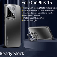 For OnePlus13 13R 1+13 OnePlus 15 Case Luxury Skin Feeling Matte PC Hard Invisible Camera Lens Stand