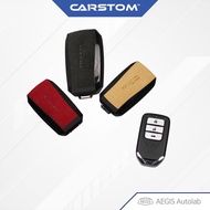Aegis Aero Real Alcantara Italian Leather Smart Car Key Holder Silicone keychain case for Honda Remo