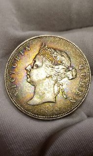 1894年香港維多利亞半圓XF💥🏆醬彩包漿🌈 1894年維多利香港半圓2022年高峰pcgs ms62一枚拍出二十幾萬  hold hold