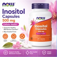 NOW Inositol Capsules 500 mg Cellular Health Myo-Inositol Form 100 Capsules Non GMO Supplement m3w0b