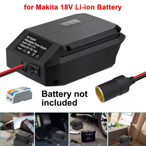 Power Wheel Adapter 18V to 12V Step Down Converter For Makita 18V Li-ion Battery Adapter Cigarette L