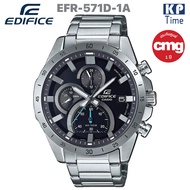 Casio Edifice นาฬิกาข้อมือผู้ชาย โครโนกราฟ เรซซิ่งสไตล์ สายสแตนเลส รุ่น EFR-571D-1A ของแท้ ประกัน CMG