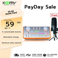 【Buy 1 Free 1】Koorfly KF02 Creative Sound Card Set Penuh Mikser Profesional 48V Telefon Mikrofon  Ch