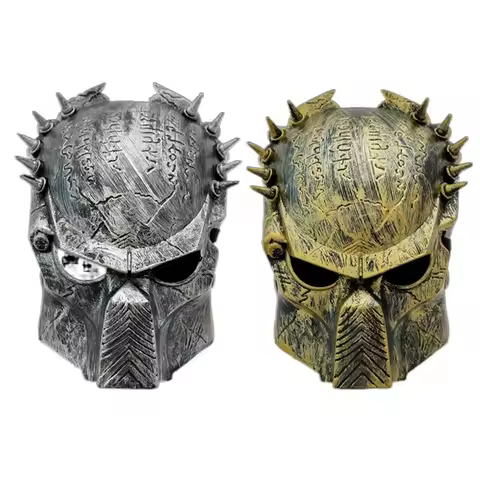 Predator Mask Halloween Horror Mask Lone Wolf Mask Rivet Snap Iron Mask Anime Steampunk Cosplaying C