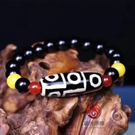 Tibetan genuine three-nine-eye Dzi bead bracelet agate chalcedony for men and women Buddhist beads D