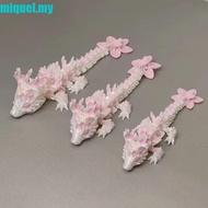 MIQUEL 3D Printed Dragon, Simulated Eye Sakura Dragon 3D Printed Diceratops Dragon, Laser Rotatable 