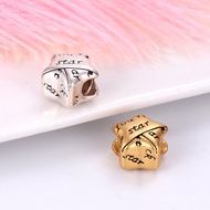 3D Five-pointed Star Star Silver Sterling Silver S999 Beaded diy Lucky Hand-woven Rope Jewelry Acces