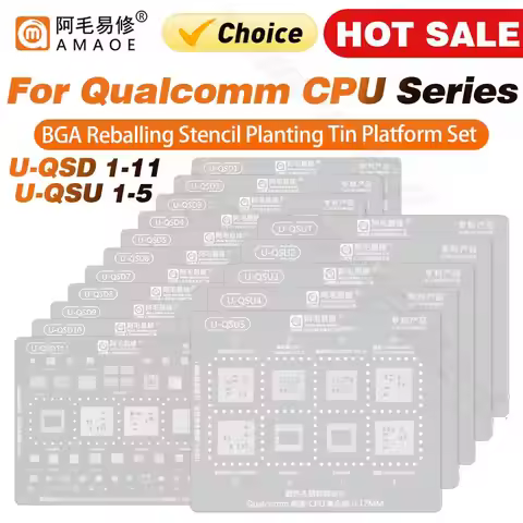 AMAOE Qualcomm Universal Multi-Function BGA Reballing Stencil for U-QSD/U-QSU/Comprehensive Net /CPU