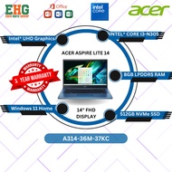ACER ASPIRE 3 A314-36M-37KC LAPTOP I3-N305/8GD5/512SSD/ 14" IPS FHD/WIN11/OFFICE HOME & STUDENT