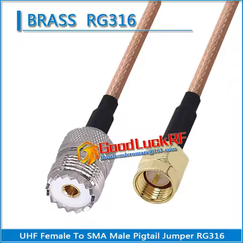 1X Pcs PL259 SO239 PL-259 SO-239 UHF Female to SMA Male Plug Coaxial Type Pigtail Jumper RG316 Cable
