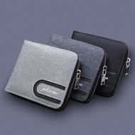 [Qian Chao Bao hang] Canvas Wallet Men 'S Short Multi-Functional Large Capacity Zipper Wallet