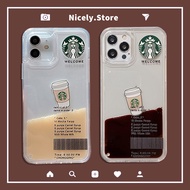 Floating Star Bucks Flow Liquid Quicksand Phone Case Compatible for iPhone 17 16 15 14 Plus 13 12 11