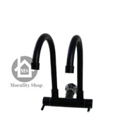 304 double stainless steel sink faucet BLACK 222 Two-branch stainless steel sink water faucet BLACK 