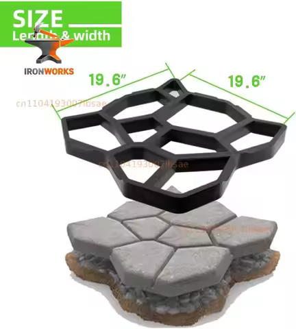 19.6"x19.6"x1.7" Walk Maker Reusable Concrete Pathmate Stone Mold Stepping Stone Paver Lawn Patio Ya