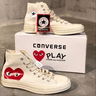 CONVERSE PLAY CDG HIGH CUT WHITE COPY ORI 1:1