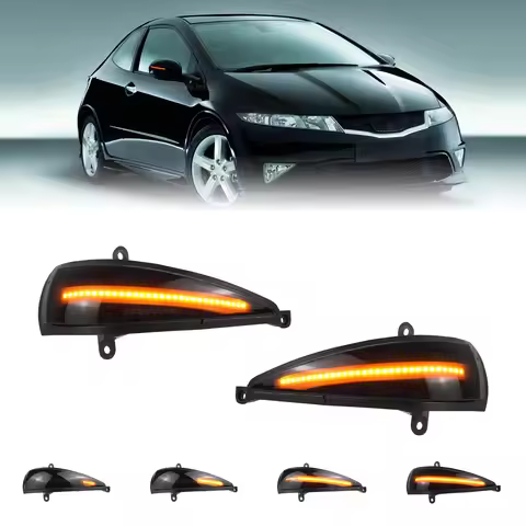 Dynamic Turn Signal Light Flashing Side Rear View Mirrors Indicator For Honda Civic 8th Hatchback MK