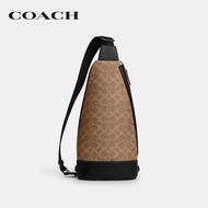 COACH กระเป๋าคาดเอว/กระเป๋าคาดอกผู้ชายรุ่น Dominic Sling Pack In Signature Canvas CY801 QBNRX สีหลาก