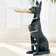 Large Dog Statues Doberman Sculptures Luxury Living Room Decorations Household Room accessories Over