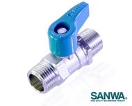 Sanwa มินิบอลวาล์ว บอลวาล์วทอเหลือง  ผผผมมม ผผผผมผ  1/2" (มีจำหน่ายแบบกล่อง 20 ตัว)