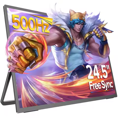 UPERFECT 24.5'' 500Hz 0.1MS Portable Gaming Monitor IPS Display FreeSync 450Nits Built-in Stand VESA