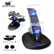 DATA FROG LED Dual USB Charging Dock Charger Controller Holder Stand For Sony PS4/PS4 Slim/PS4 Pro Gamepad[Free Gift]