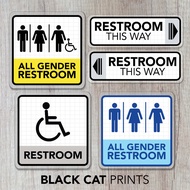 ✒ ☜ ♧ All Gender and PWD Restroom Signs / Laminated Signages / Sign Boards