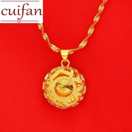 916 gold necklace for women Fashion Heart-shapedPendants Collar Water Wave Chain Yellow Gold Wedding Jewelry