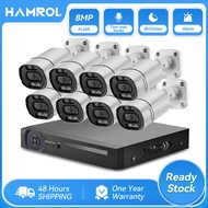 Hamrol 8CH 4K 8MP H.265 POE Security Camera System Two Way Audio P2P Video Surveillance Kit Color Ni