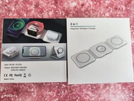 3合1 磁吸無線充電器 摺疊式