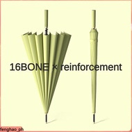 16 Ribs Automatic Storm-resistant Large Anti Straight Bar Umbrella Sun Rain Dual-purpose Fibrella Umbrellas (fenghao.ph)