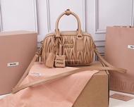 Miu Miu Matelassé 迷你褶皺波士頓包 小羊皮 全新正品 奥特萊斯大折扣