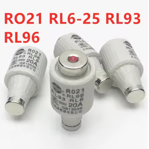 20 pieces Spiral Fuse RL6-25 AC/DC 500V Cylindrical Fuse Link R021 RO21 DII Screw Ceramic Fuse 2A 4A