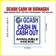 【hot sale】 Gcash cash in white signage laminated