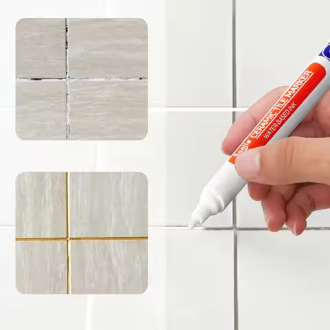 Waterproof Ceramic Tile Grout Marker, Mold-Resistant Seam Pen for Kitchen & Bathroom Wall and Floor 