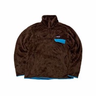 Patagonia Brown Fleece Pullover 深棕色拼接口袋套頭上衣