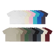 2024春夏400gsm Plus Size重磅 Round Neck Plain Men & Women Oversized T-shirt